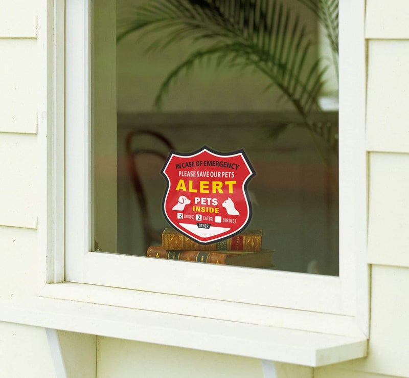 WINGKIND Pet Alert Stickers - in Case of Emergency Pets Rescue Stickers Static Cling Window Decals (6 Pack), Pet Home Alone Wallet Cards, Key Tag - NO Adhesive, Removable, UV Resistant - Image 5